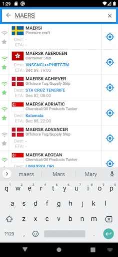 VesselFinder screenshot