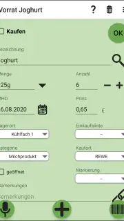 Vorrat, Lager, Einkaufslisten screenshot 4
