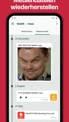 WAMR: gelöschte Nachrichten screenshot