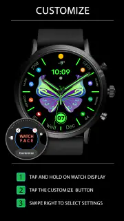 WFP 305 Butterfly watch face screenshot 4