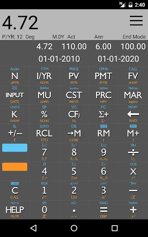 10bii Financial Calculator screenshot