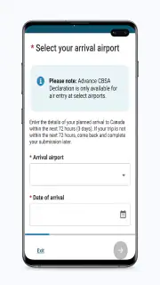 ArriveCAN screenshot 2