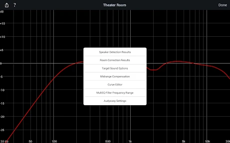 Audyssey MultEQ Editor app screenshot
