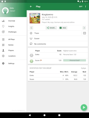 Board Game Stats screenshot