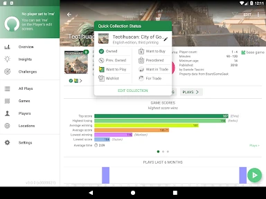 Board Game Stats screenshot