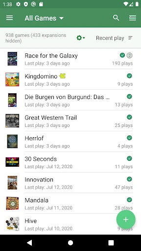 Board Game Stats screenshot