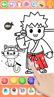 Boys Ninja Coloring & Memory screenshot 2