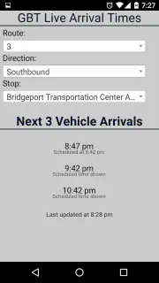 Bridgeport GBT Bus Tracker screenshot 1