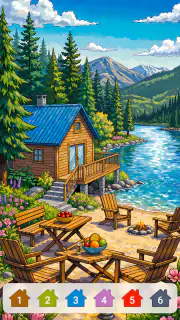 Cabin & House Paint by Numbers screenshot 3