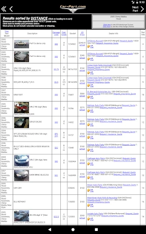 Car-Part.com Used Auto Parts screenshot