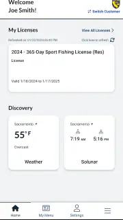 CDFW License screenshot 1