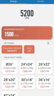 Ductulator Pro screenshot 2