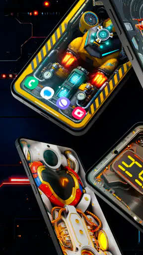 Futuristic 3D Tech Wallpaper screenshot