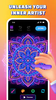 Glow Art Drawing - Doodle App screenshot 2