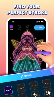 Glow Art Drawing - Doodle App screenshot 3