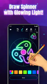 Glow Spinner: Finger Draw Art screenshot 1