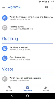 Google Classroom screenshot 2