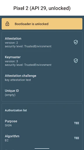 Key Attestation Demo screenshot