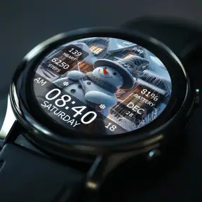 Key WF55 Snowman Watch Face screenshot 6