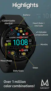 MD307 Digital watch face screenshot 6