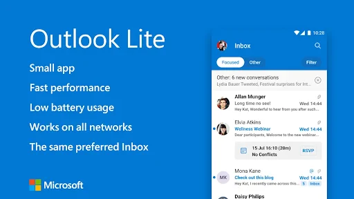 Microsoft Outlook Lite: Email screenshot