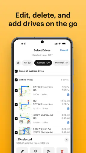 Mileage Tracker & Log - MileIQ screenshot