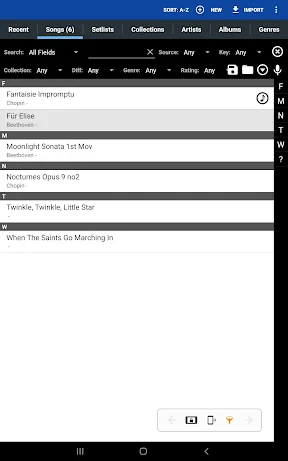 MobileSheets screenshot