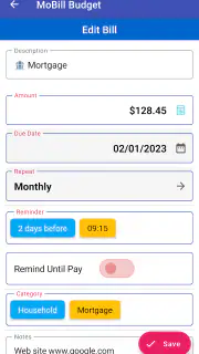 MoBill Budget and Reminder screenshot 7