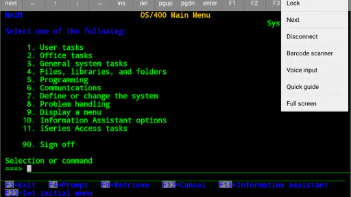 Mocha TN5250 screenshot 8