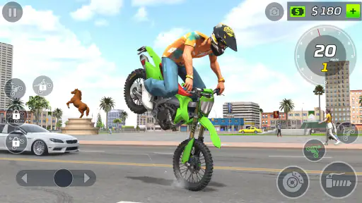 Moto Bike Stunt Wheelie Game screenshot 2