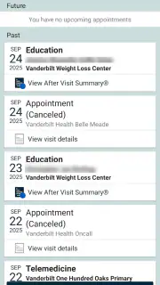 My Health at Vanderbilt screenshot 1