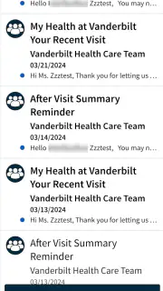 My Health at Vanderbilt screenshot 2