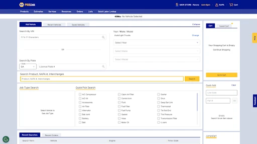 NAPA PROLink screenshot
