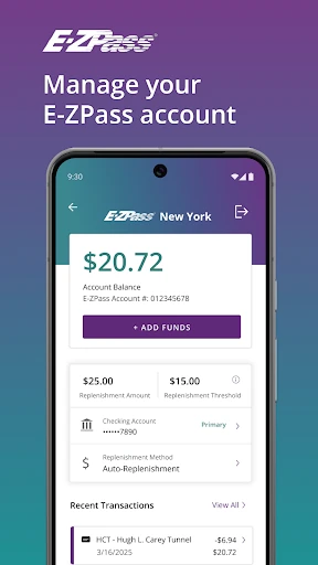 Official E-ZPass NY screenshot