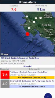 OVSICORI-UNA Alerta Terremotos screenshot 1