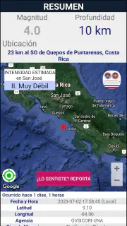 OVSICORI-UNA Alerta Terremotos screenshot 3