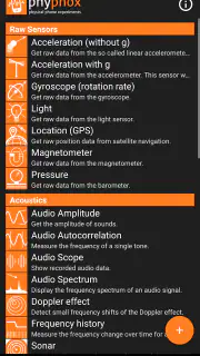 phyphox screenshot 1