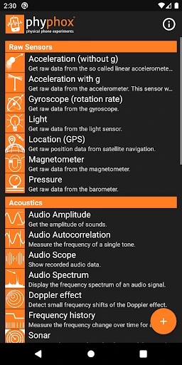 phyphox screenshot