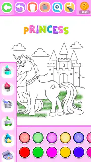 Princess Coloring Book Glitter screenshot 4
