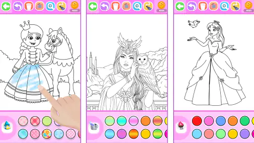Princess Coloring Book Glitter screenshot 7