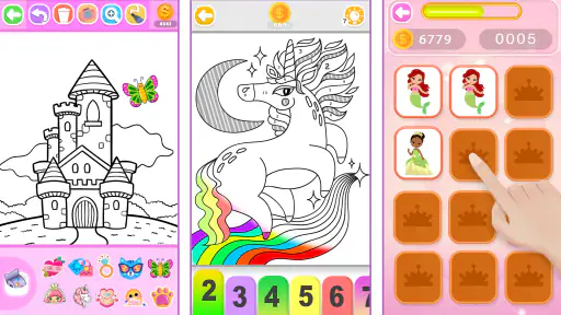 Princess Coloring Book Glitter screenshot 8
