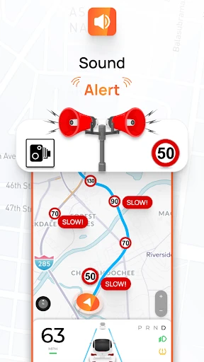 Radar, HUD, Map, Speed Camera screenshot