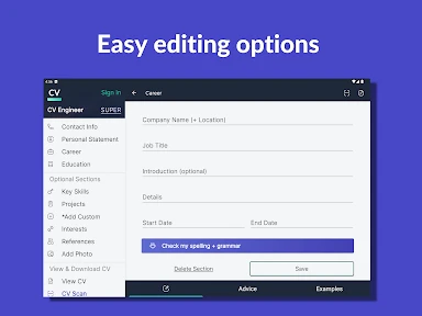 Resume Builder - CV Engineer screenshot