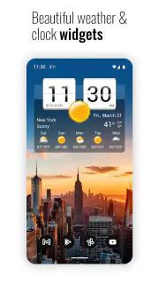 Sense flip clock & weather Pro screenshot 1