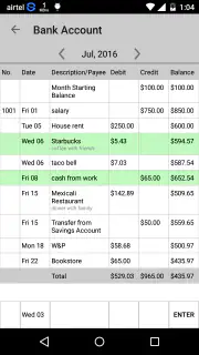 Simple Checkbook Ledger screenshot 2
