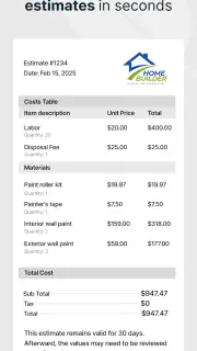 SimplyWise Cost Estimator screenshot 6