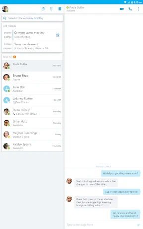 Skype for Business for Android screenshot