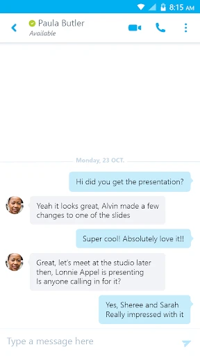 Skype for Business for Android screenshot