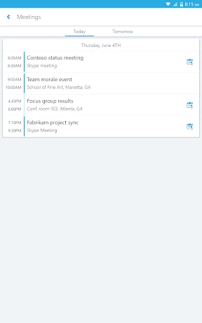 Skype for Business for Android screenshot
