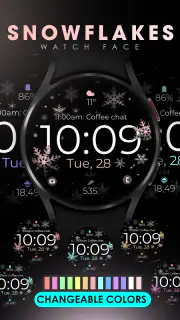 Snowflake rose gold watch face screenshot 3